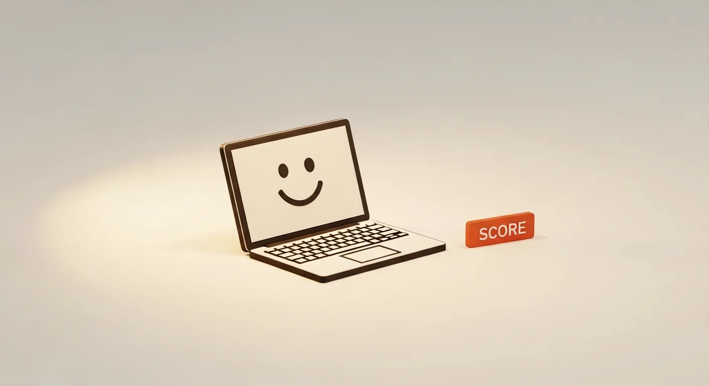 Try Not To Laugh game interface showing real-time webcam laughter detection with facial recognition overlay and composure score
